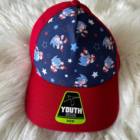 Red Sonic The Hedgehog Youth Hat NEW One Size - Picture 1 of 4